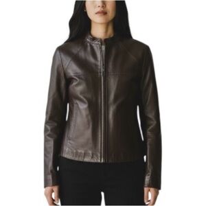 Nice Claup Tokyo Authentic Leather Chocolate Brown Jacket with Red Leather Tag L